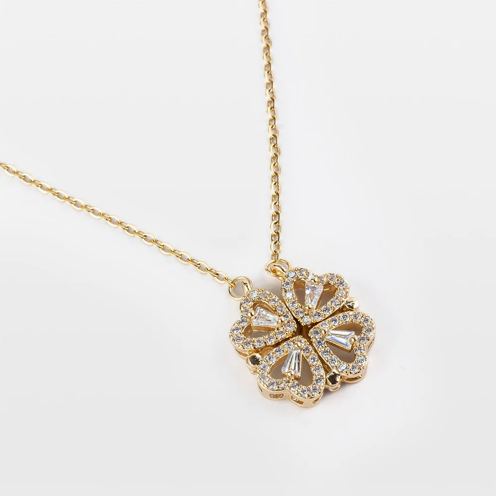 GoldenClover™ | Gold-Plated Convertible Heart Shaped Pendant Necklace